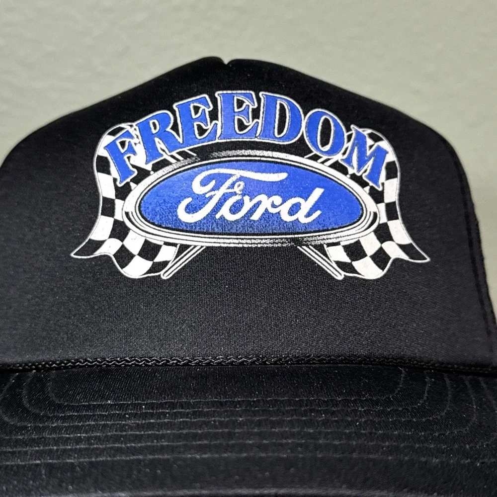 Vintage Freedom Ford Black Rope‎ Snap Back Hat One Size RARE 90's Streetwear KC